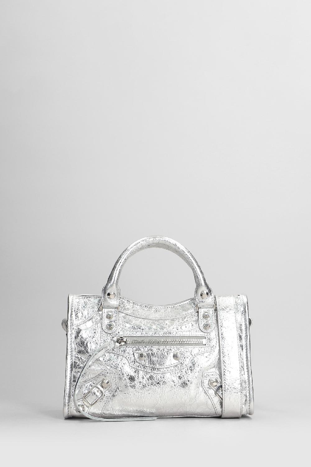 Deliberti Balenciaga Borsa a spalla le city mini bag in pelle argento cod. 409470 - Deliberti The Luxury Shopping