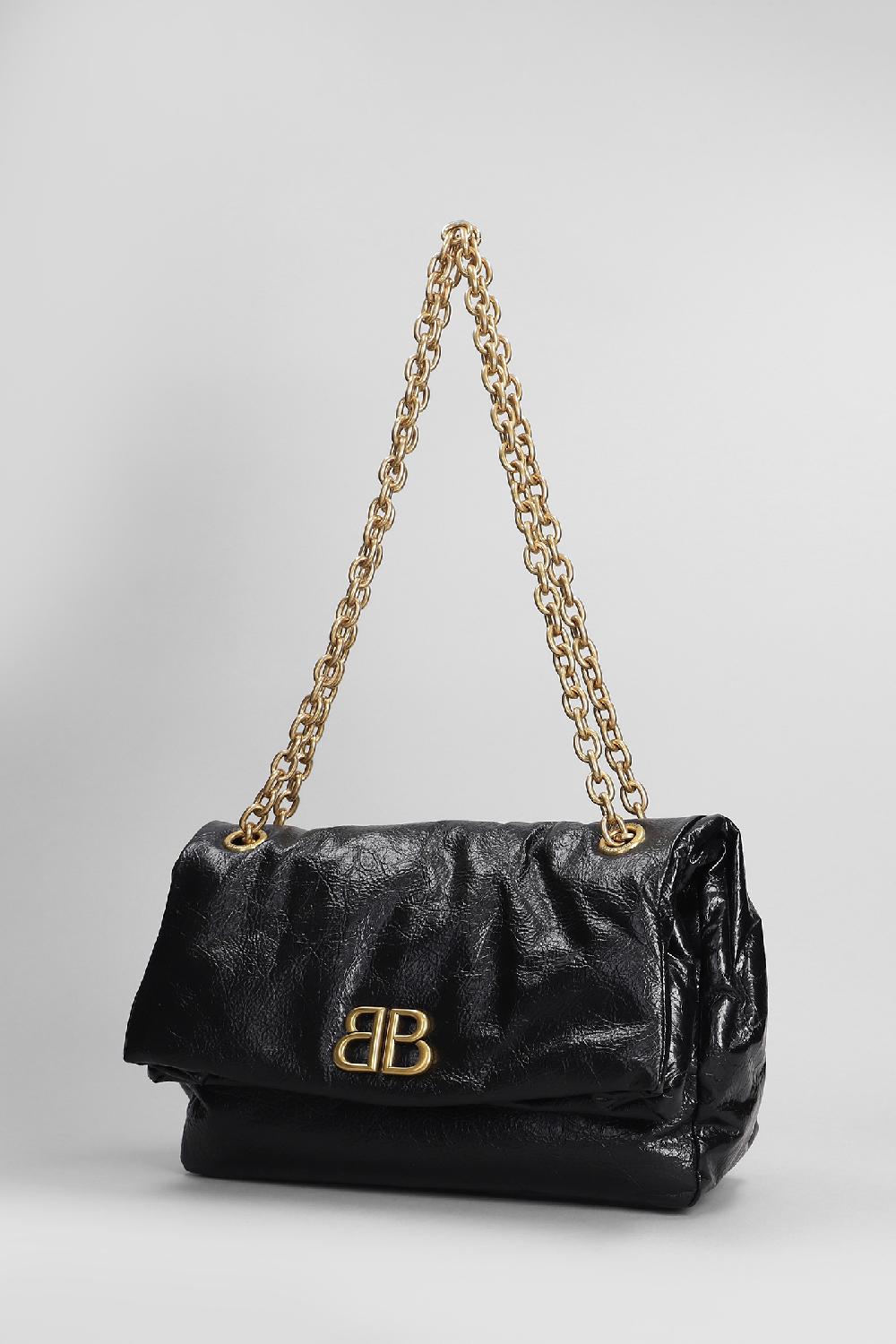 Deliberti Balenciaga Borsa A Spalla Monaco In Pelle Nera Cod. 406079 - Deliberti The Luxury Shopping