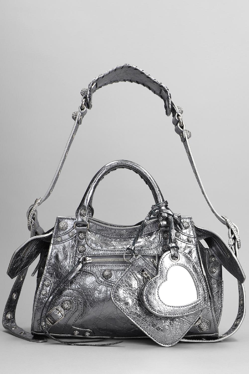 Deliberti Balenciaga Borsa a spalla neo cagole xs in pelle argento cod. 398904 - Deliberti The Luxury Shopping