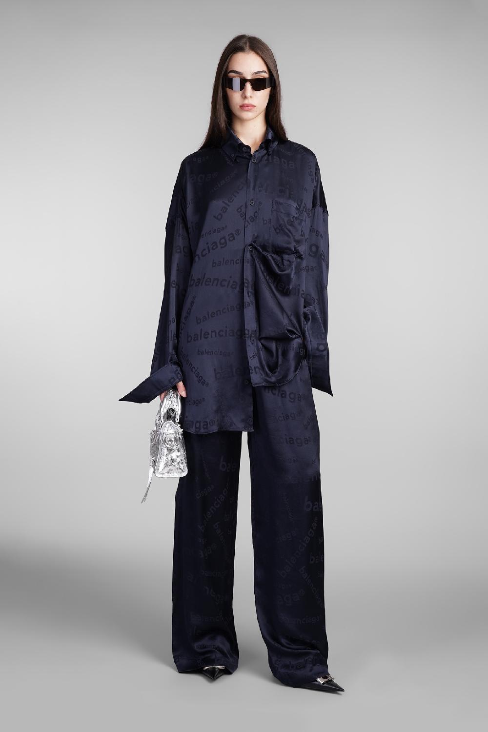 Deliberti Balenciaga Camicia In Seta Blu Cod. 409786 - Deliberti The Luxury Shopping