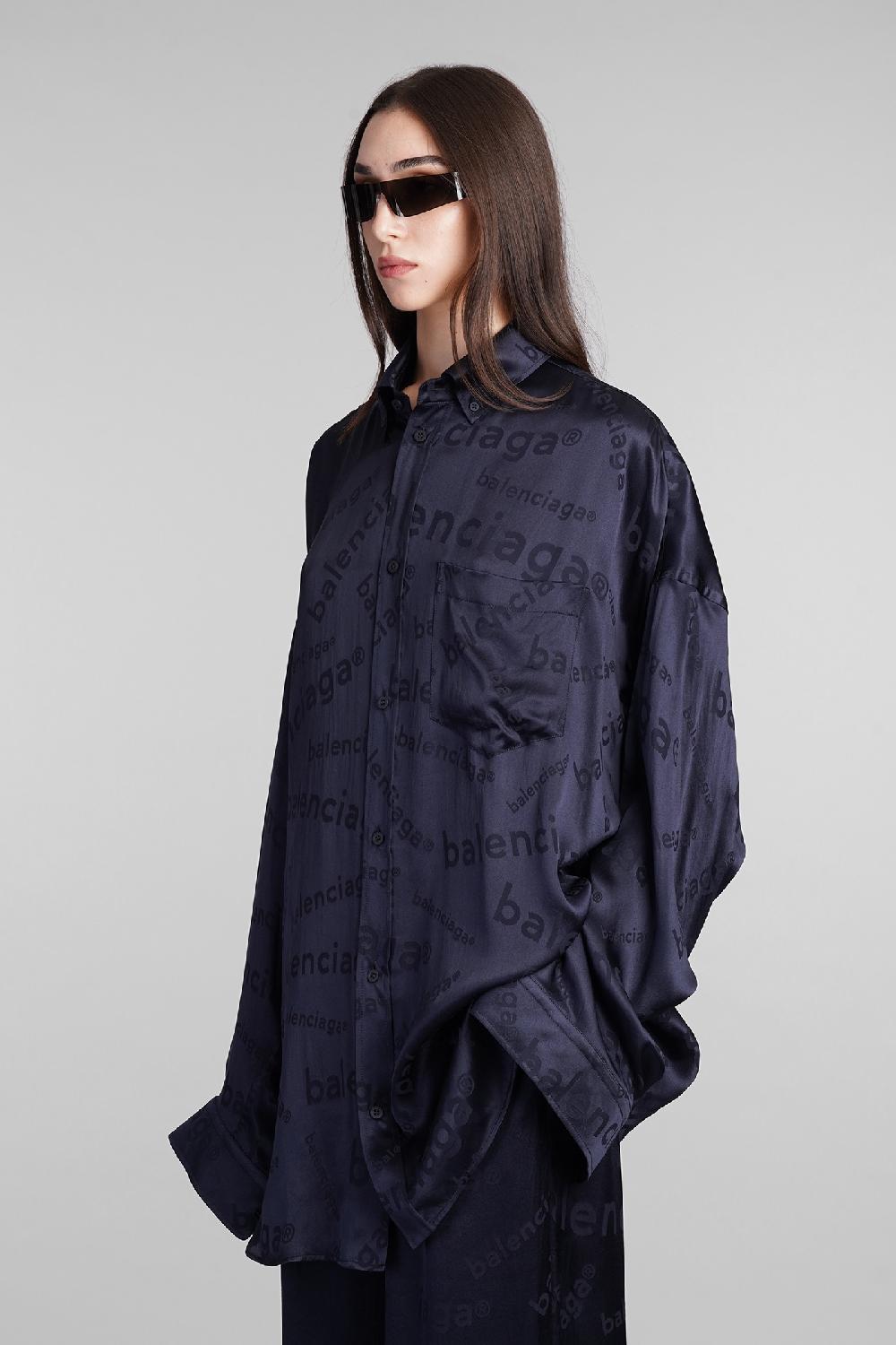 Deliberti Balenciaga Camicia In Seta Blu Cod. 409786 - Deliberti The Luxury Shopping