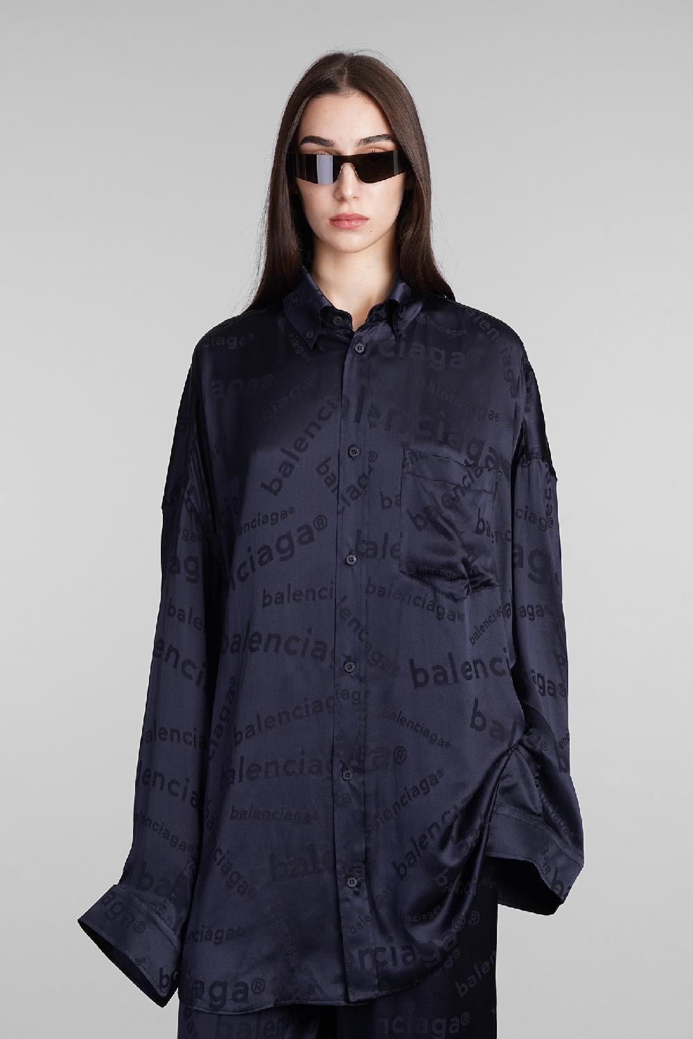 Deliberti Balenciaga Camicia in seta blu cod. 409786 - Deliberti The Luxury Shopping