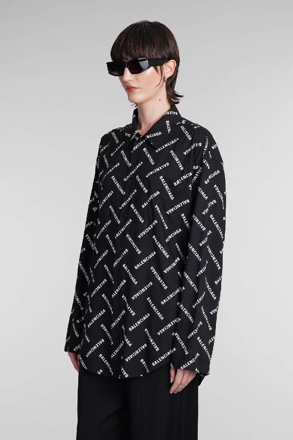 Deliberti Balenciaga Camicia In Viscosa Nera Cod. 393396 - Deliberti The Luxury Shopping