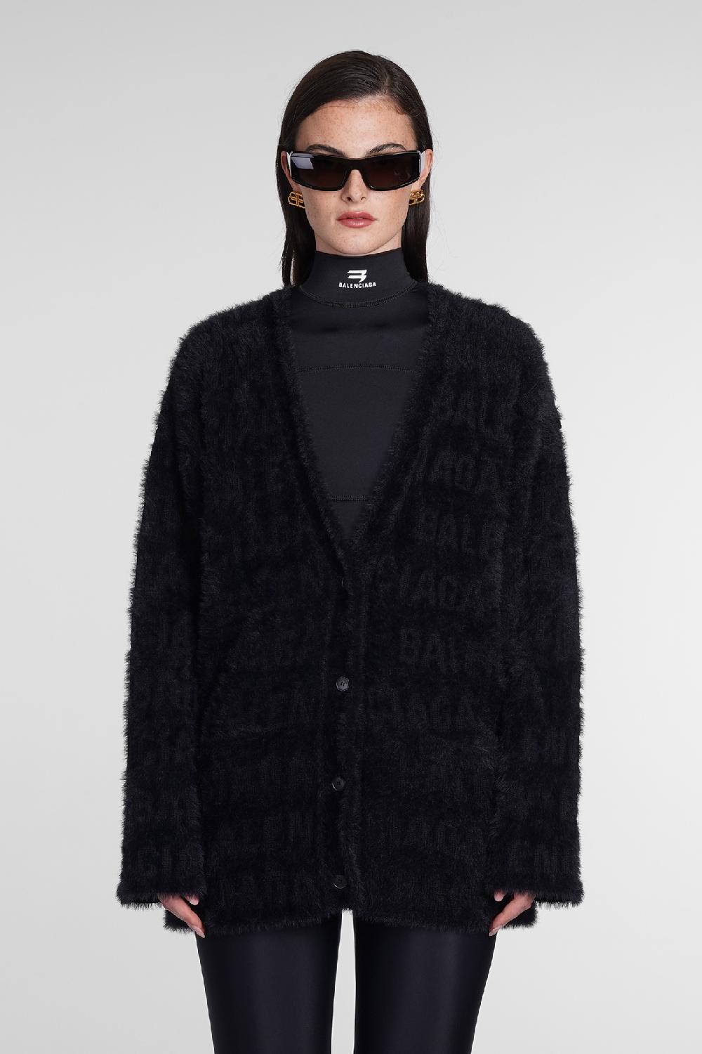 Deliberti Balenciaga Cardigan in lana nera cod. 386194 - Deliberti The Luxury Shopping