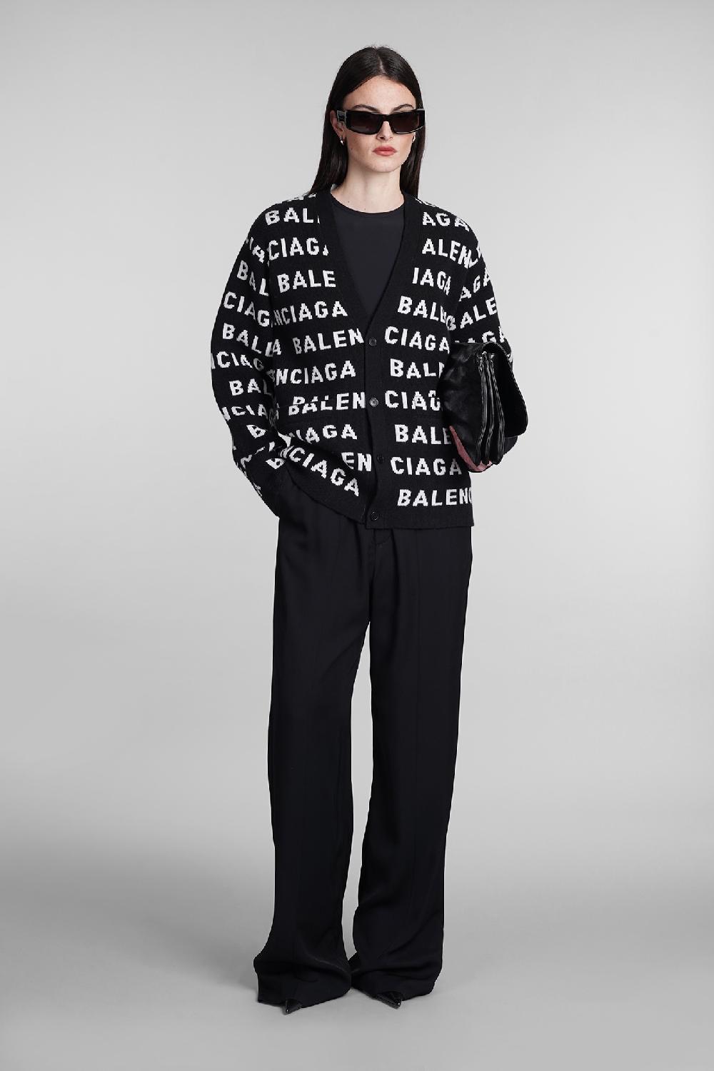 Deliberti Balenciaga Cardigan In Lana Nera Cod. 393403 - Deliberti The Luxury Shopping
