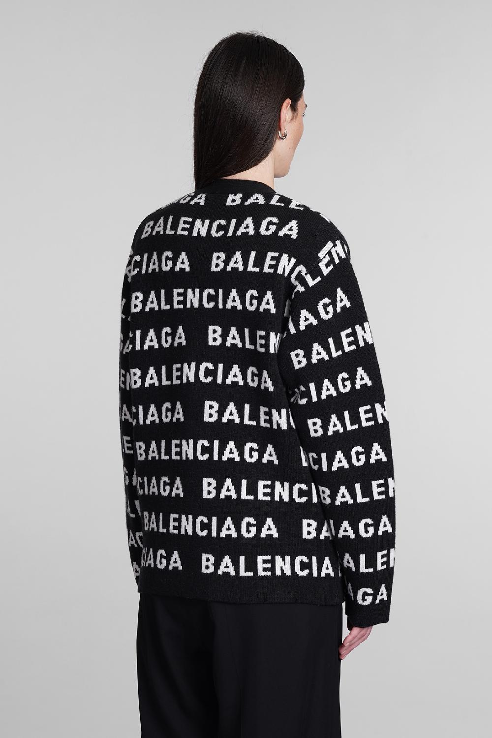 Deliberti Balenciaga Cardigan In Lana Nera Cod. 393403 - Deliberti The Luxury Shopping