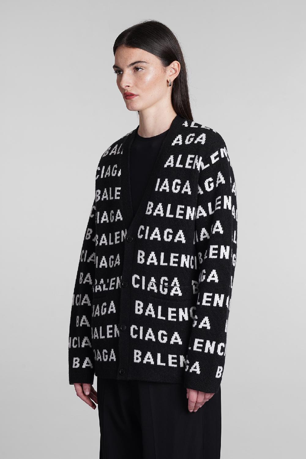 Deliberti Balenciaga Cardigan In Lana Nera Cod. 393403 - Deliberti The Luxury Shopping