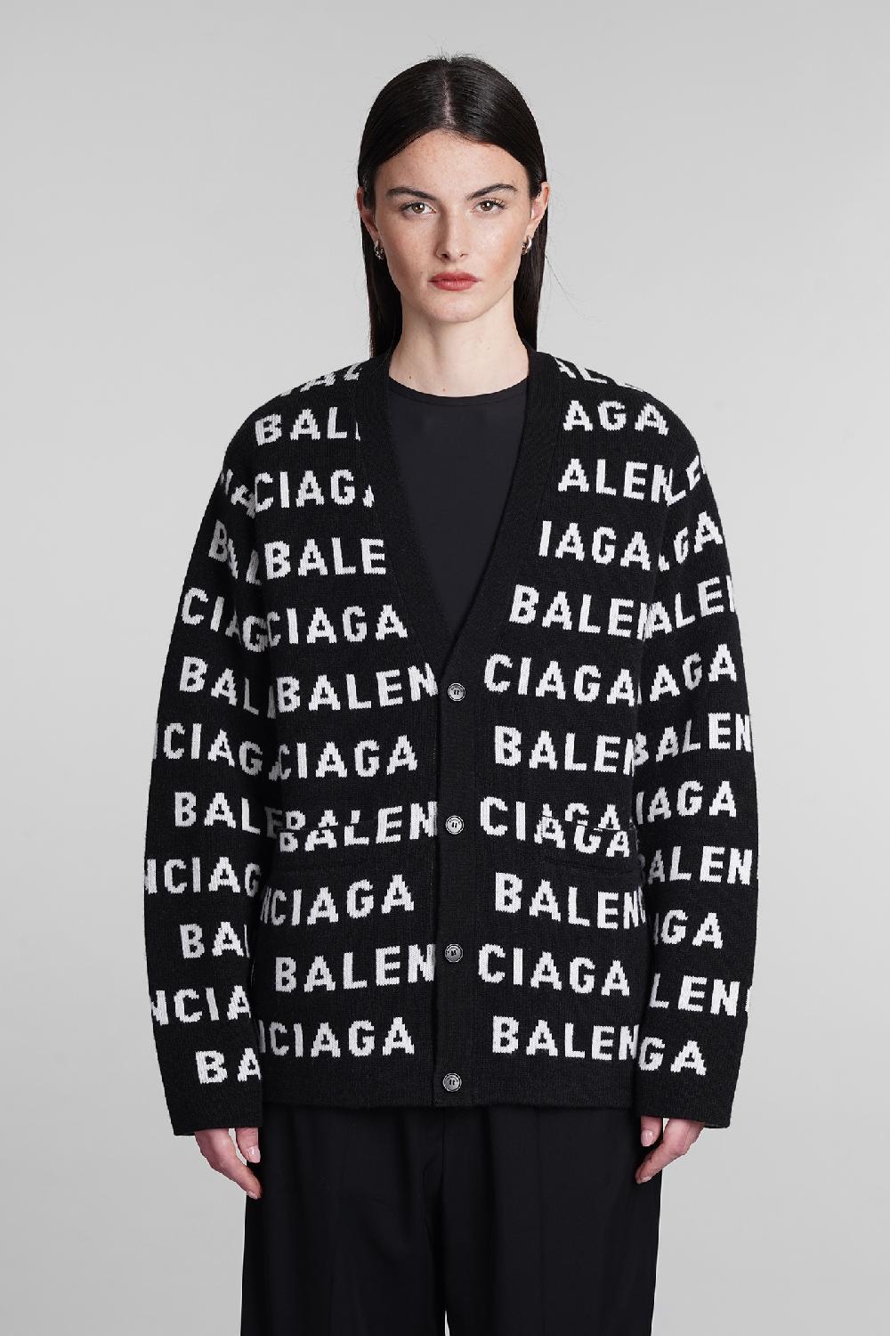 Deliberti Balenciaga Cardigan in lana nera cod. 393403 - Deliberti The Luxury Shopping
