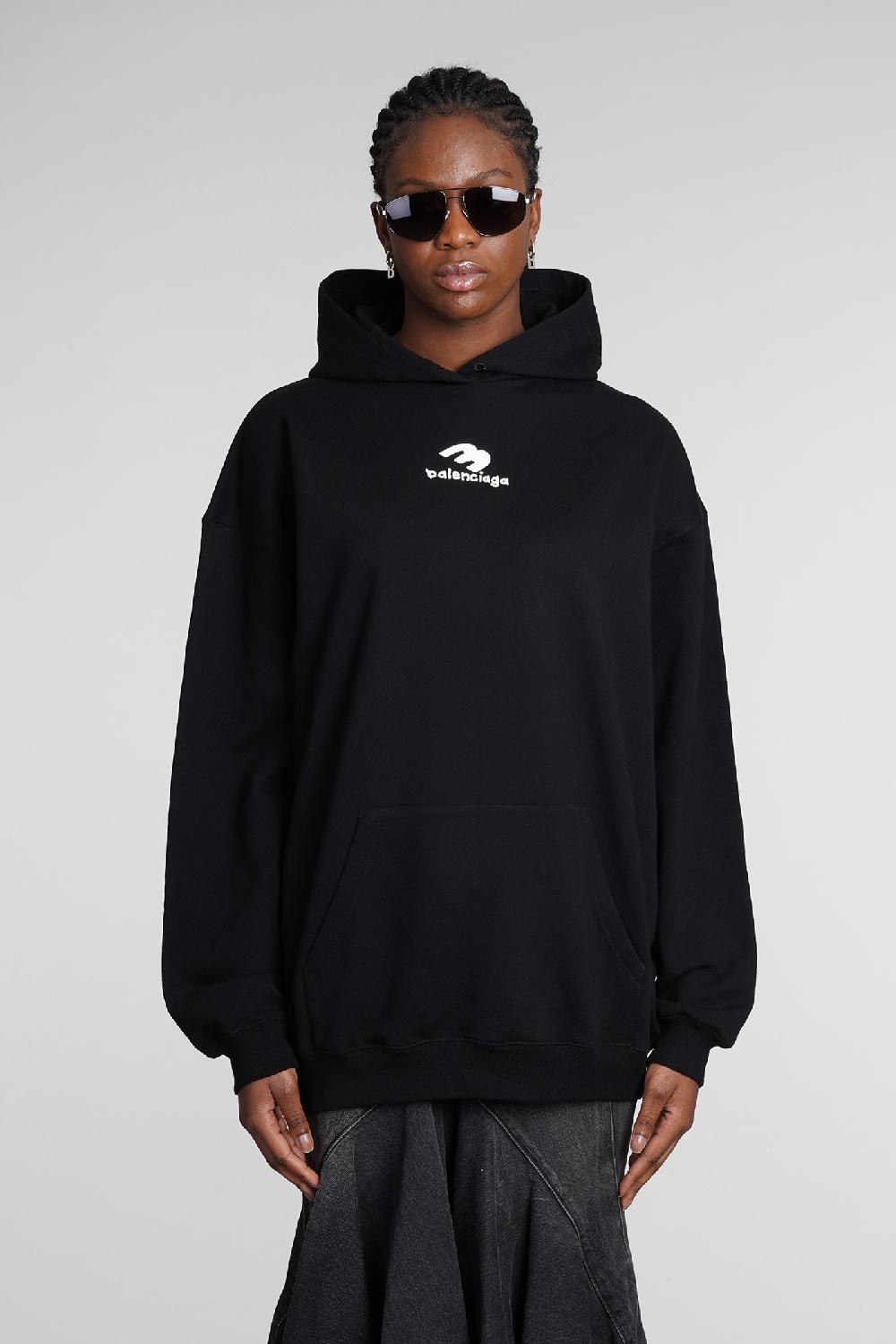 Deliberti Balenciaga Felpa in cotone nero cod. 362932 - Deliberti The Luxury Shopping