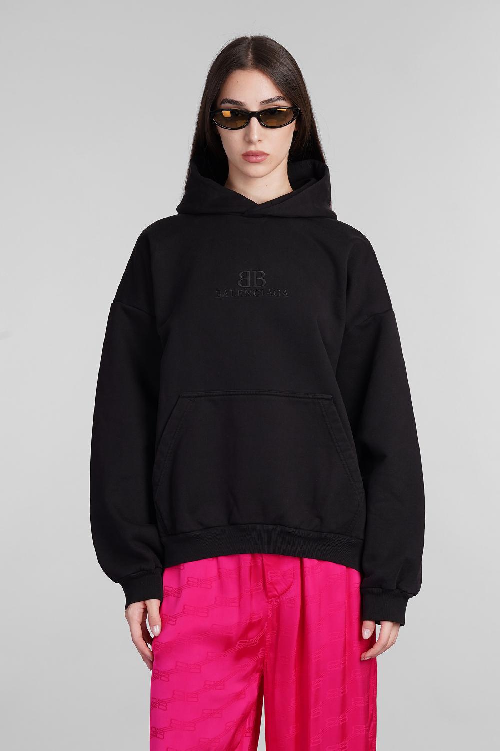 Deliberti Balenciaga Felpa in cotone nero cod. 405836 - Deliberti The Luxury Shopping