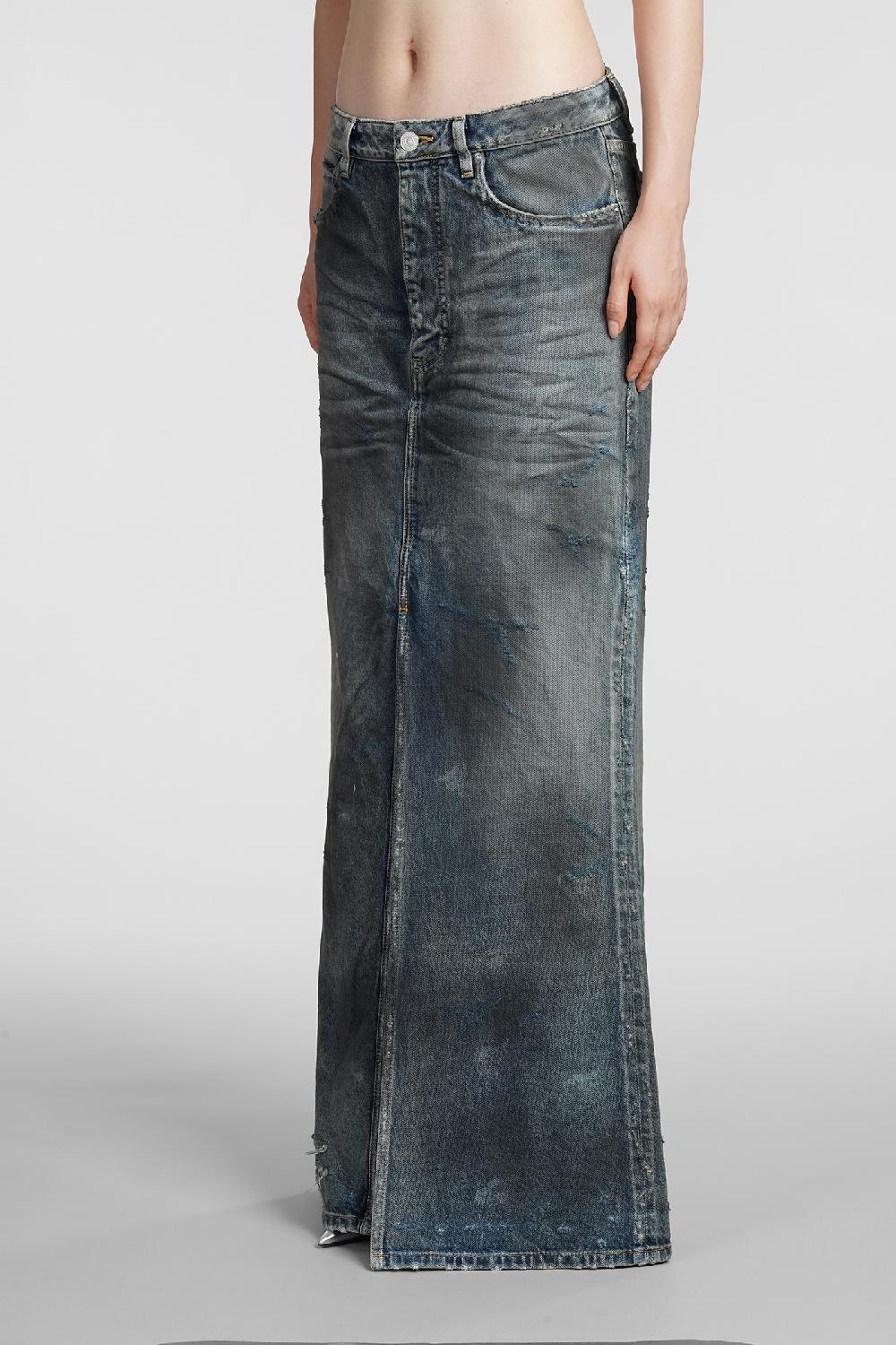 Deliberti Balenciaga Gonna In Cotone Blu Cod. 383716 - Deliberti The Luxury Shopping