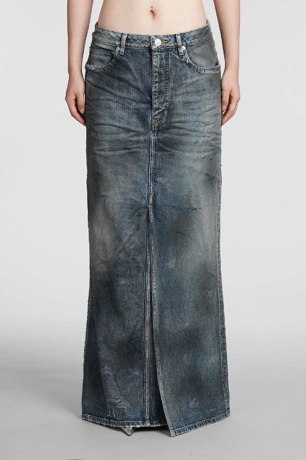 Deliberti Balenciaga Gonna in cotone blu cod. 383716 - Deliberti The Luxury Shopping