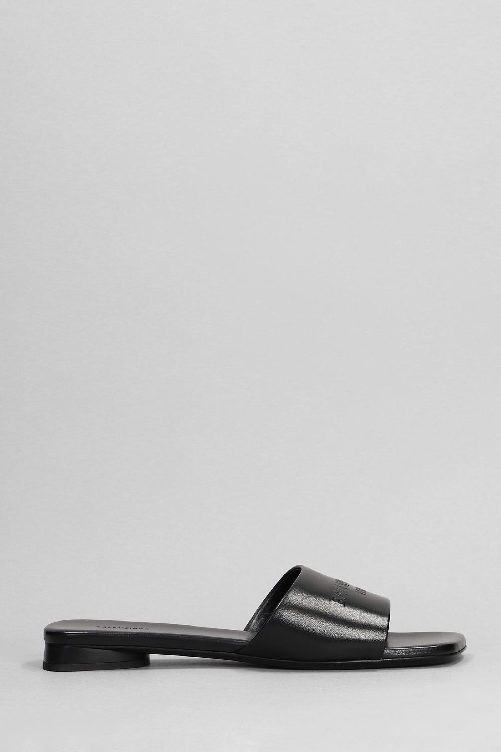 Deliberti Balenciaga Sandali flats dutyfree sandal in pelle nera cod. 398343 - Deliberti The Luxury Shopping