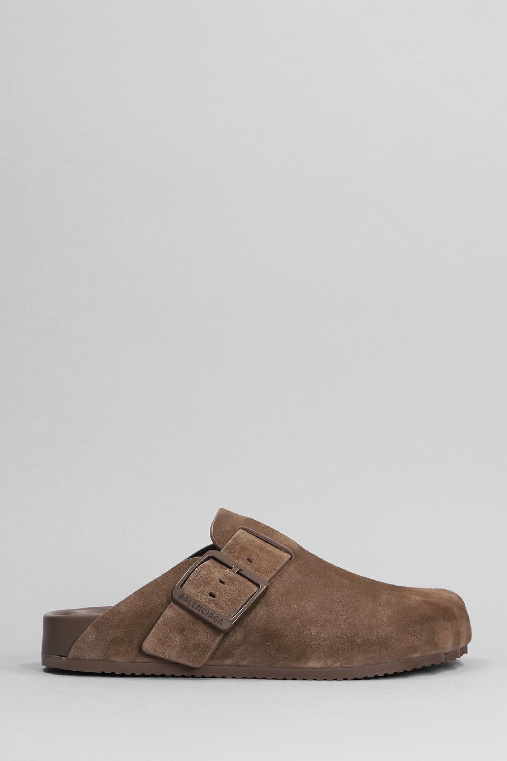 Deliberti Balenciaga Slipper-mule sunday mule in camoscio marrone cod. 393382 - Deliberti The Luxury Shopping