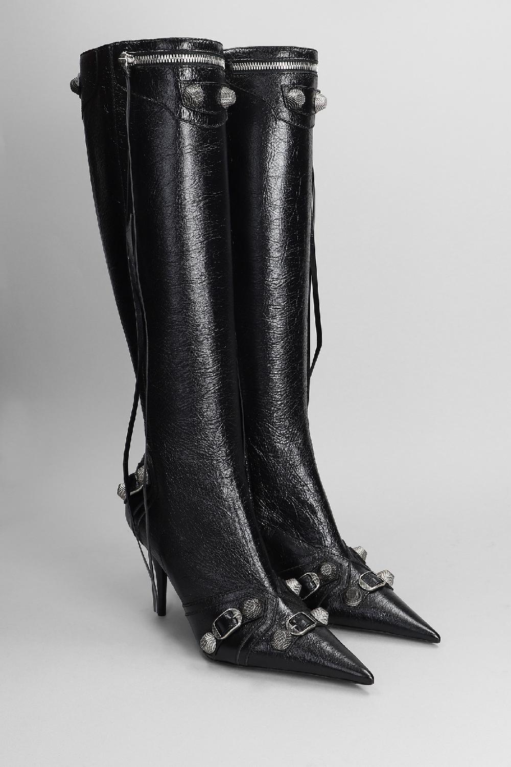 Deliberti Balenciaga Stivali Tacco Alto Cagole Boot H90 In Pelle Nera Cod. 381720 - Deliberti The Luxury Shopping
