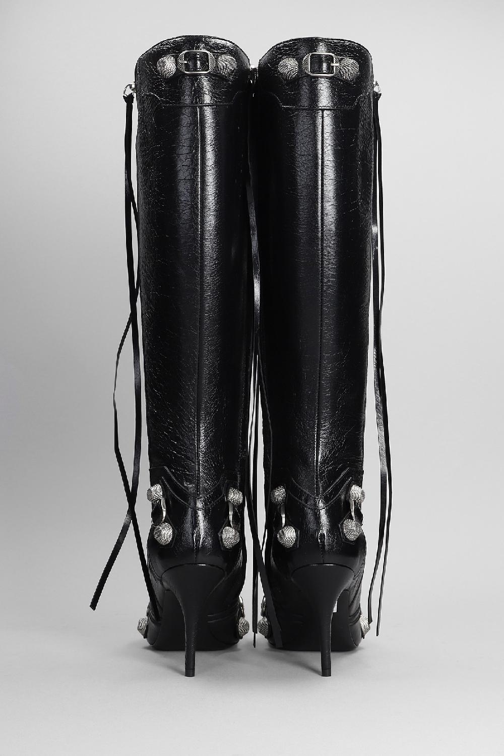 Deliberti Balenciaga Stivali Tacco Alto Cagole Boot H90 In Pelle Nera Cod. 381720 - Deliberti The Luxury Shopping