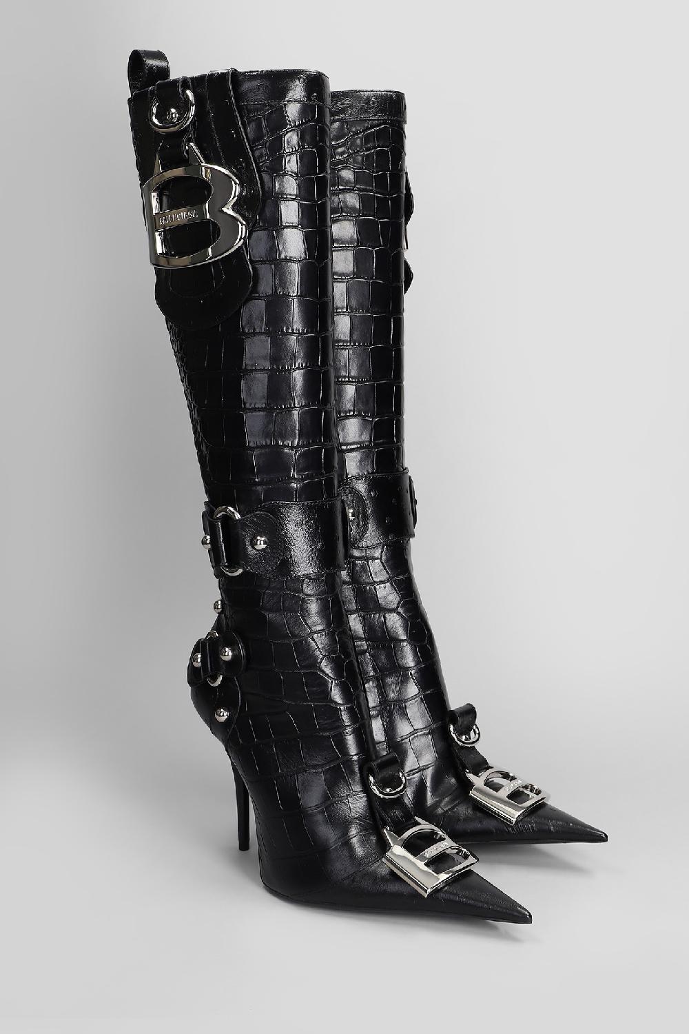 Deliberti Balenciaga Stivali Tacco Alto Essex Boot 110 In Pelle Nera Cod. 409965 - Deliberti The Luxury Shopping