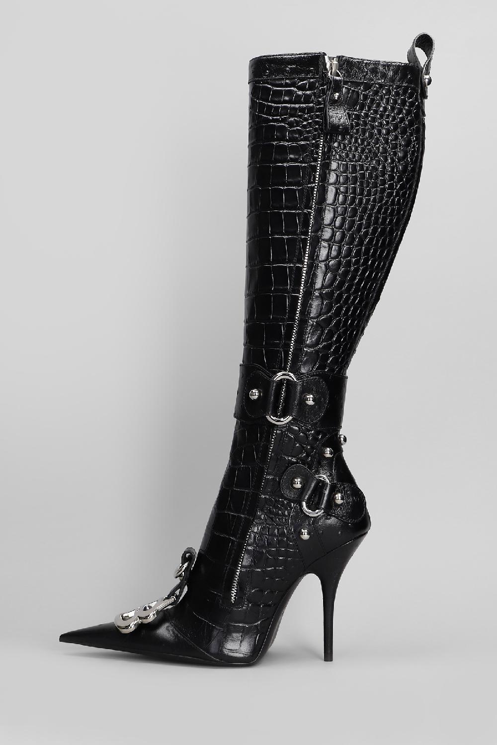 Deliberti Balenciaga Stivali Tacco Alto Essex Boot 110 In Pelle Nera Cod. 409965 - Deliberti The Luxury Shopping