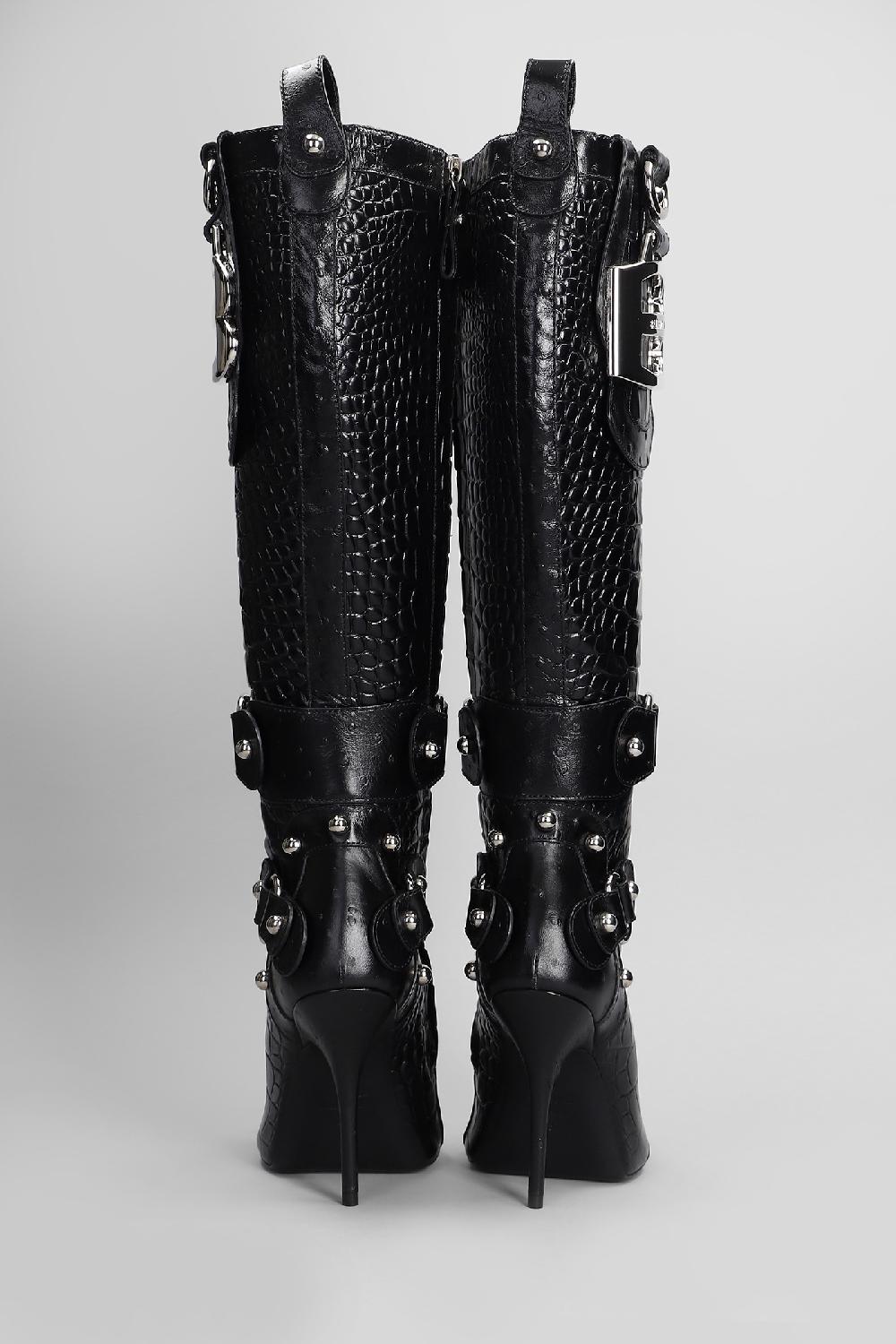 Deliberti Balenciaga Stivali Tacco Alto Essex Boot 110 In Pelle Nera Cod. 409965 - Deliberti The Luxury Shopping