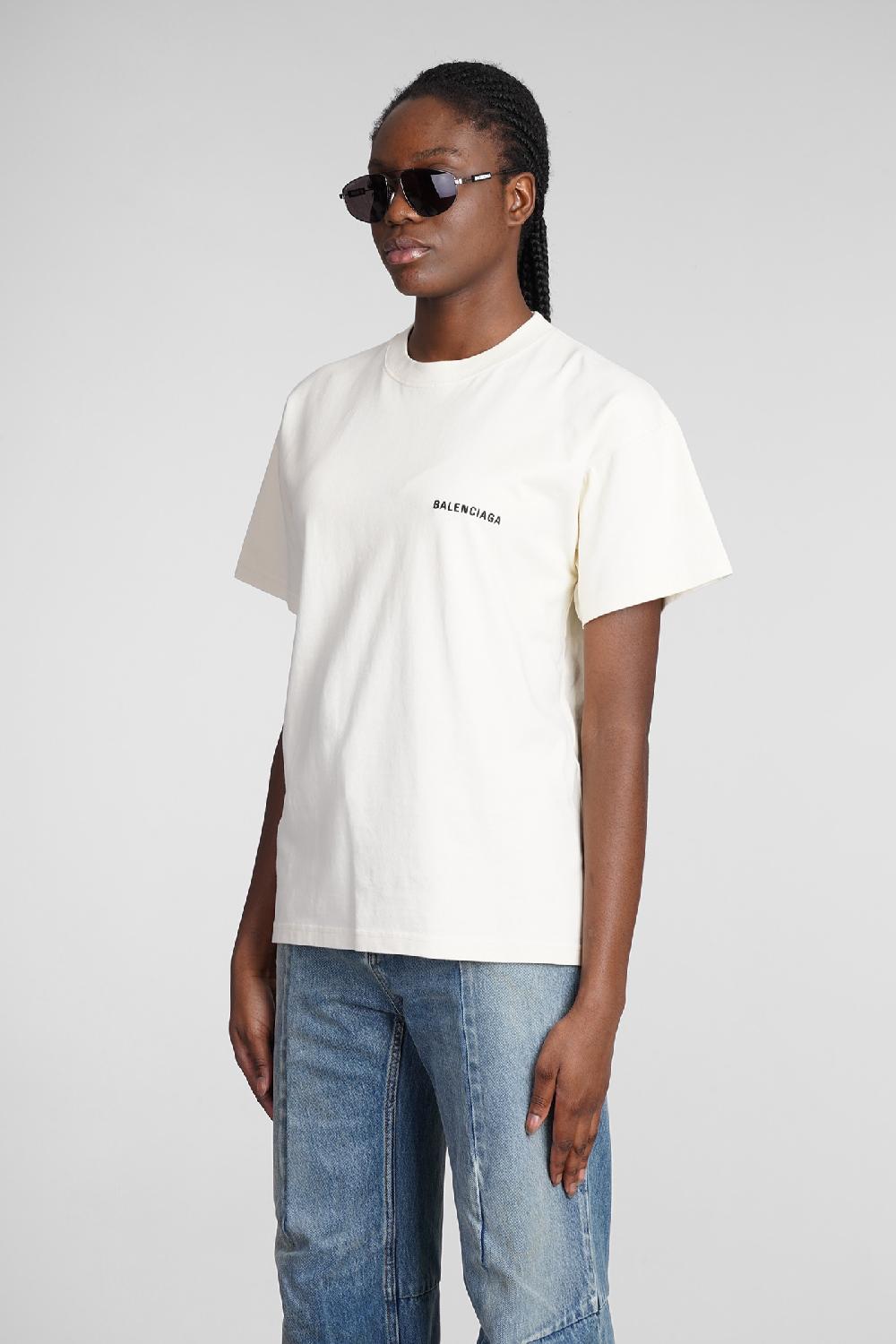 Deliberti Balenciaga T-shirt In Cotone Beige Cod. 362934 - Deliberti The Luxury Shopping