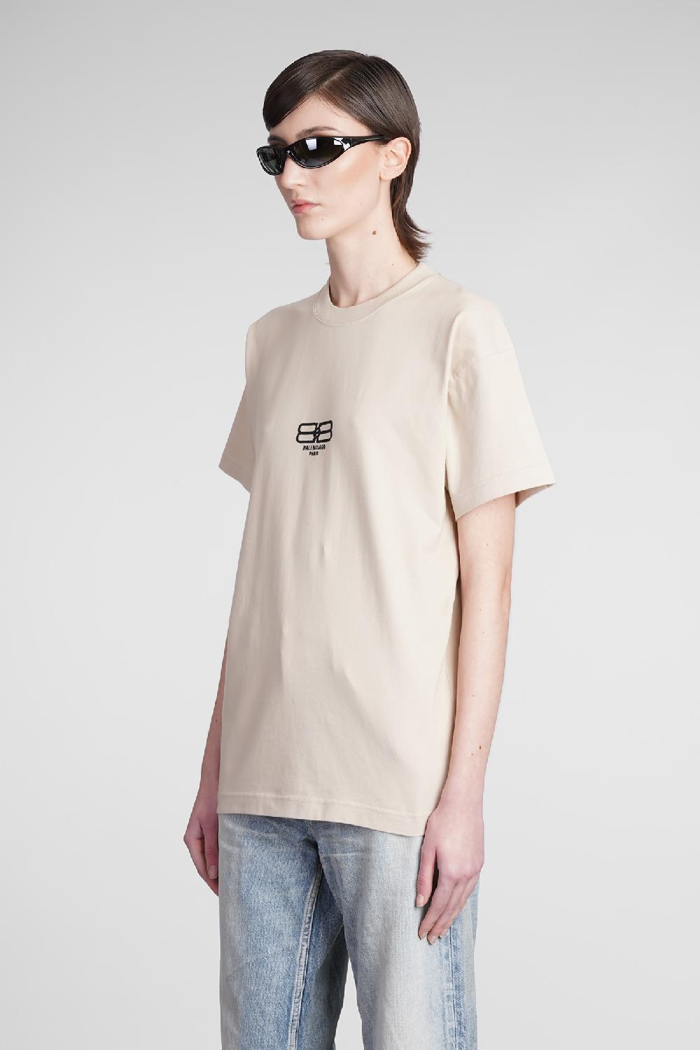 Deliberti Balenciaga T-shirt In Cotone Beige Cod. 371692 - Deliberti The Luxury Shopping