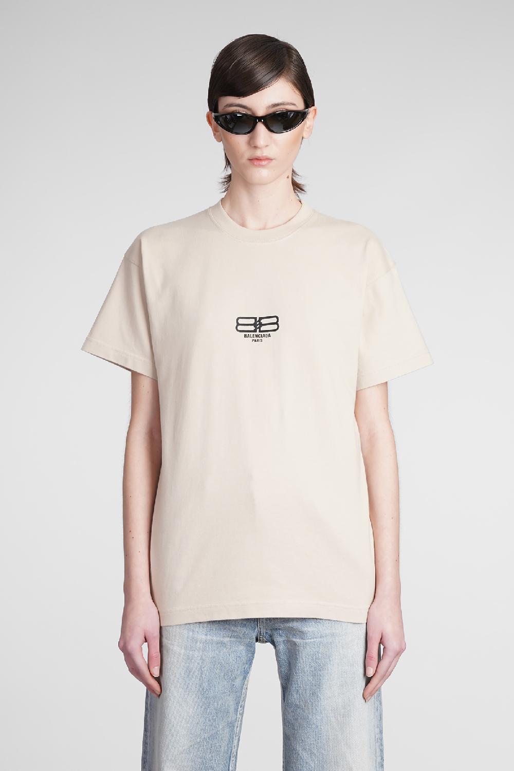 Deliberti Balenciaga T-shirt in cotone beige cod. 371692 - Deliberti The Luxury Shopping