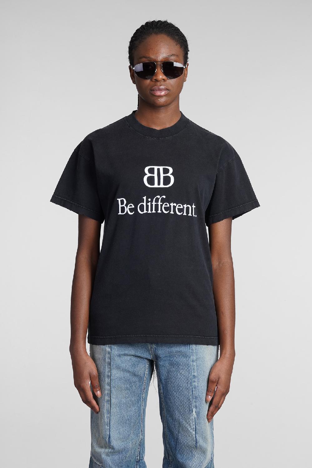 Deliberti Balenciaga T-shirt in cotone nero cod. 362937 - Deliberti The Luxury Shopping