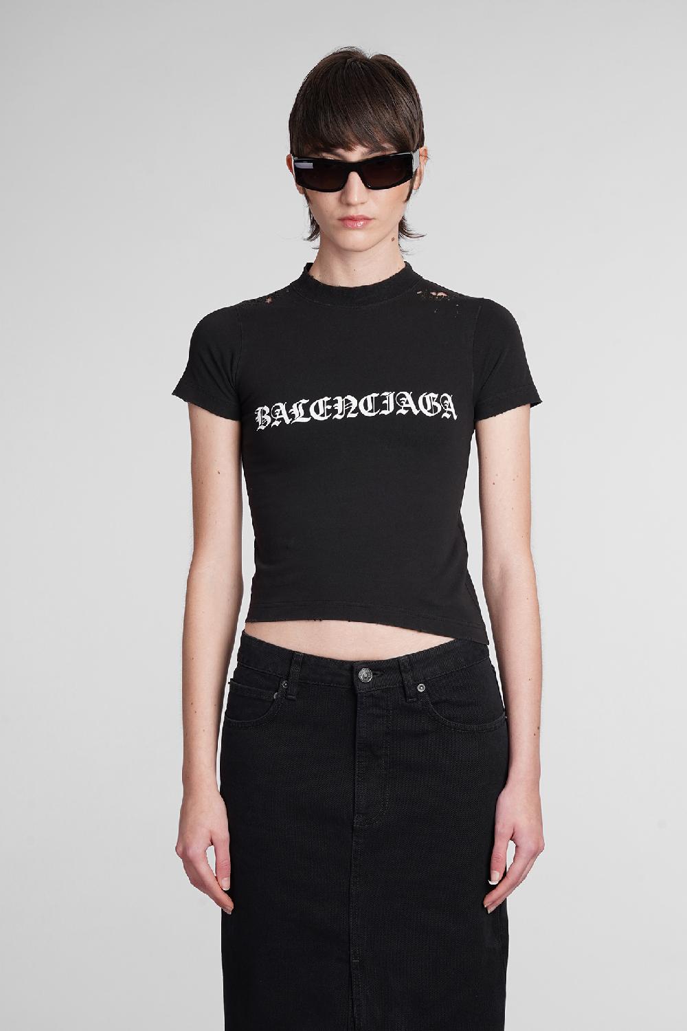 Deliberti Balenciaga T-shirt in cotone nero cod. 398909 - Deliberti The Luxury Shopping