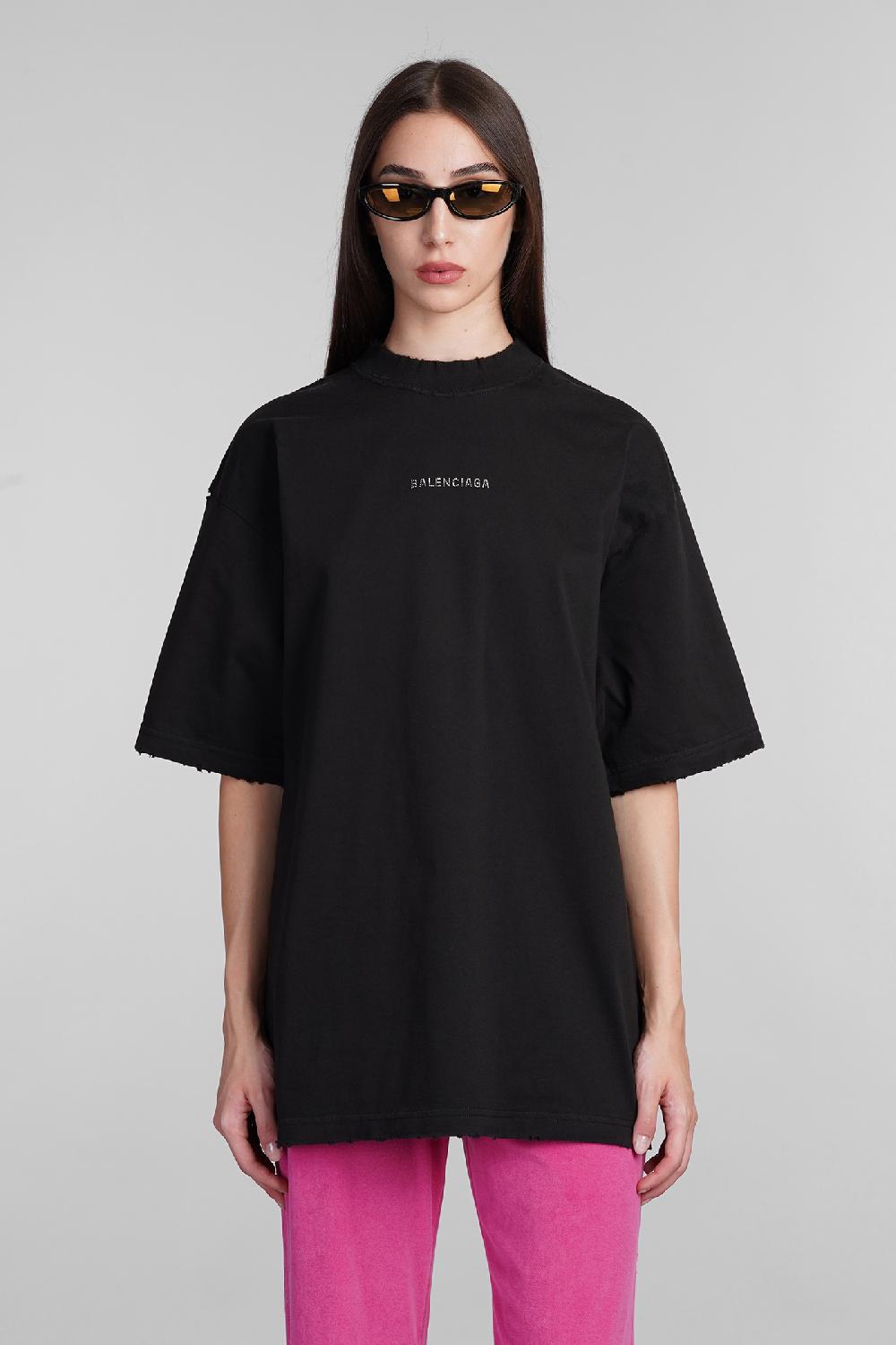 Deliberti Balenciaga T-shirt in cotone nero cod. 405833 - Deliberti The Luxury Shopping