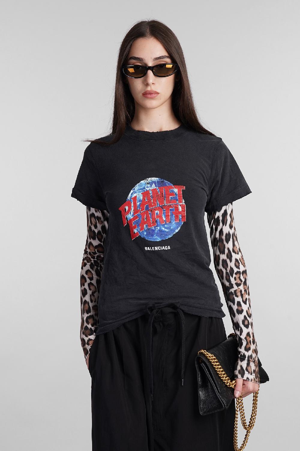 Deliberti Balenciaga T-shirt in cotone nero cod. 407629 - Deliberti The Luxury Shopping