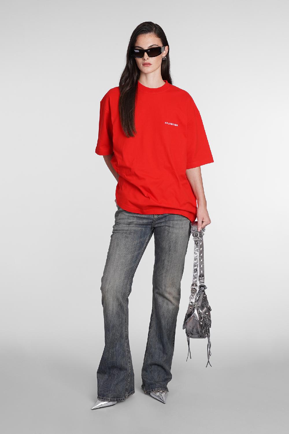 Deliberti Balenciaga T-shirt In Cotone Rosso Cod. 386173 - Deliberti The Luxury Shopping