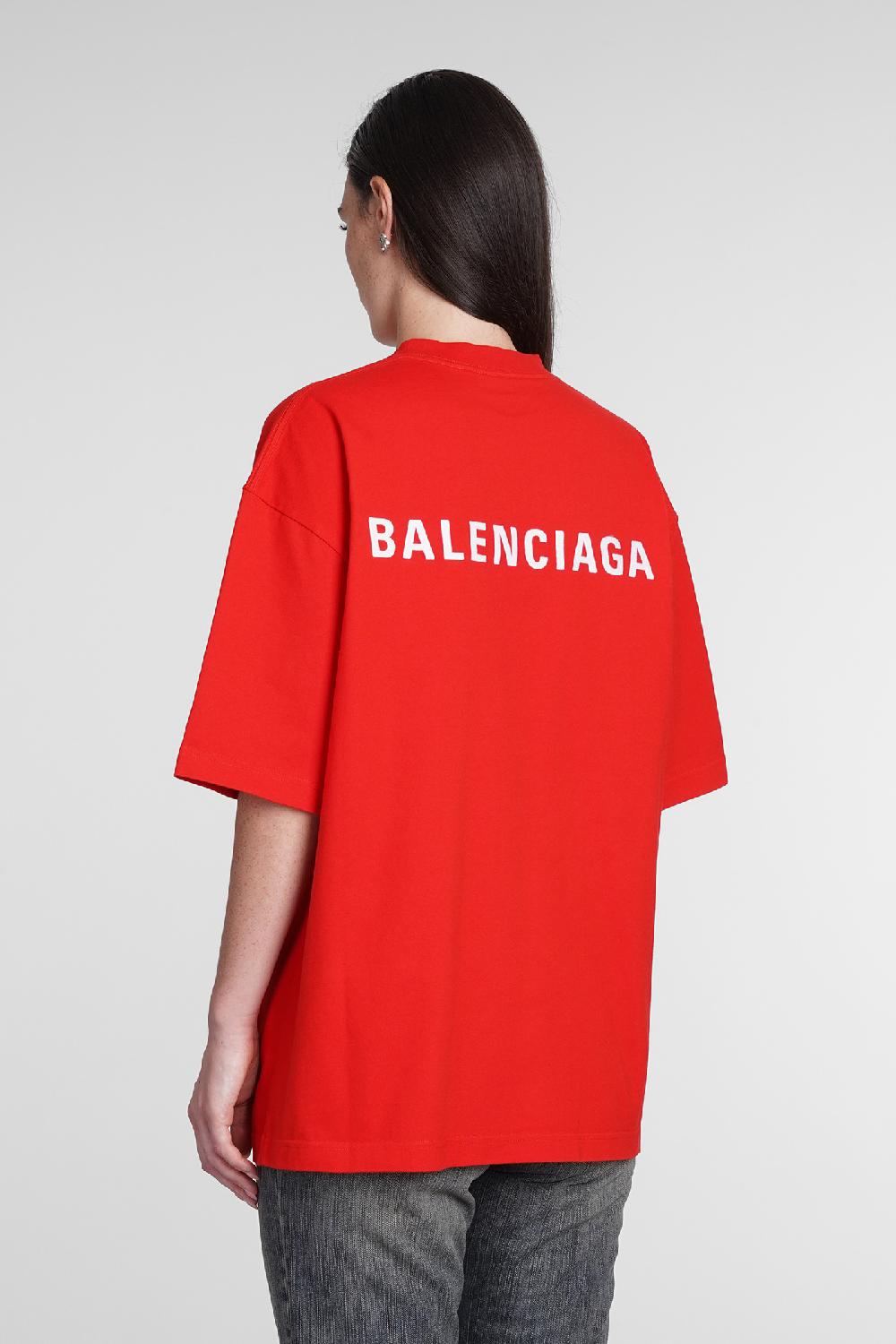 Deliberti Balenciaga T-shirt In Cotone Rosso Cod. 386173 - Deliberti The Luxury Shopping