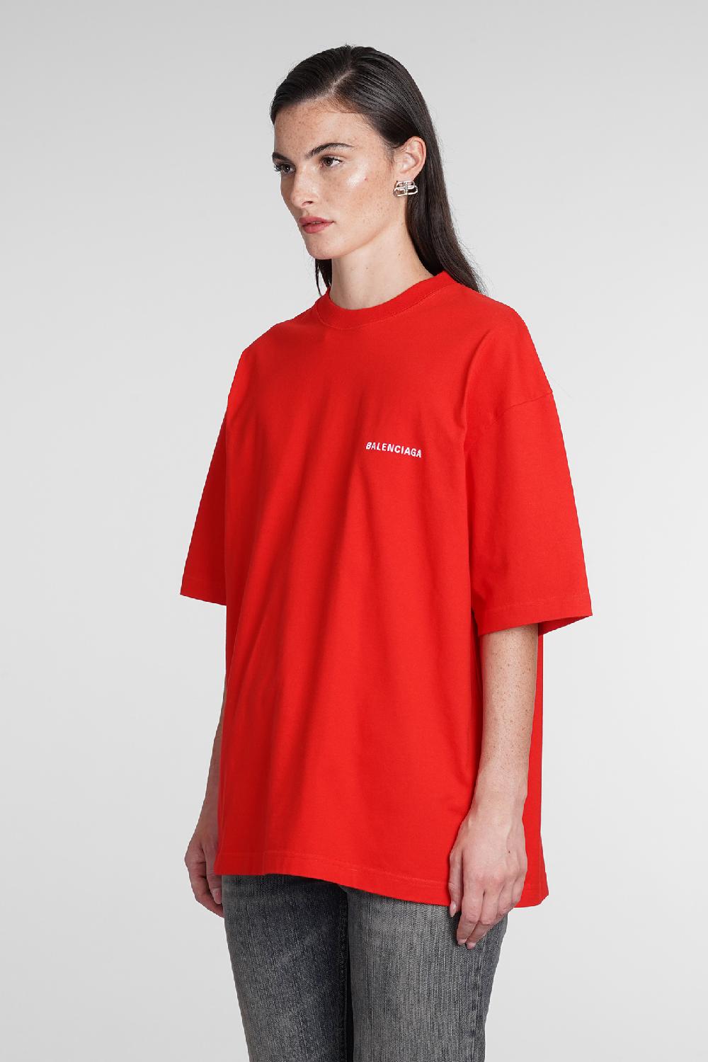 Deliberti Balenciaga T-shirt In Cotone Rosso Cod. 386173 - Deliberti The Luxury Shopping