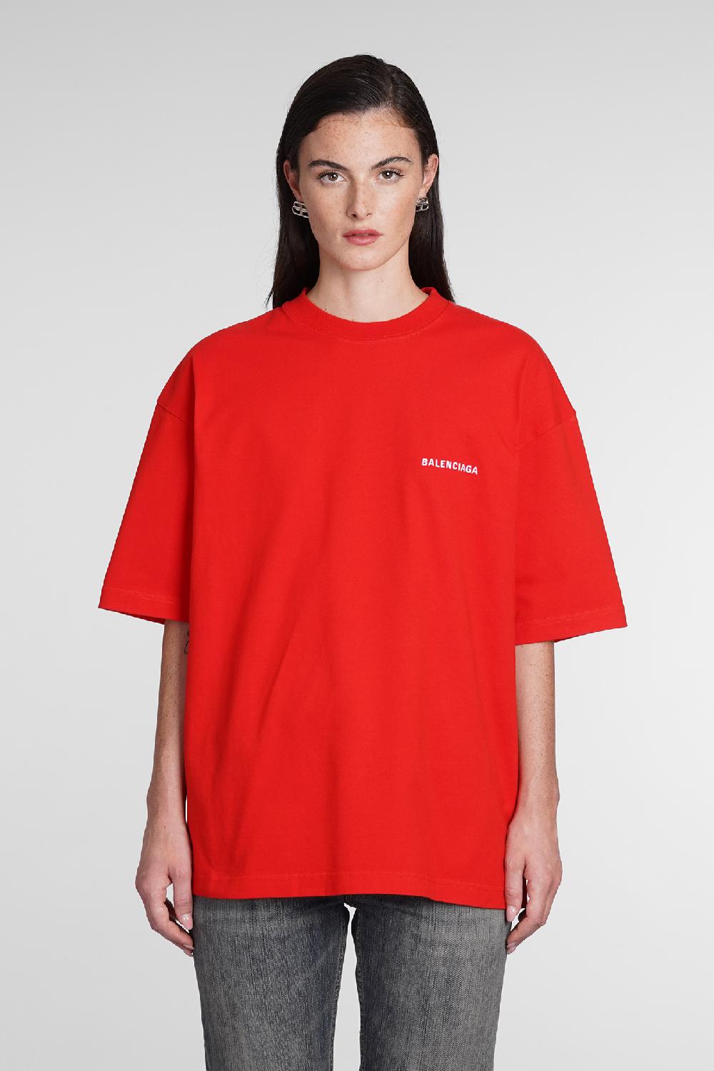 Deliberti Balenciaga T-shirt in cotone rosso cod. 386173 - Deliberti The Luxury Shopping