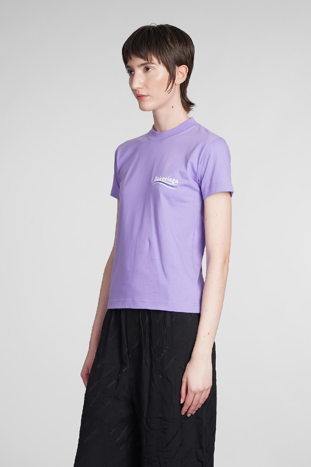 Deliberti Balenciaga T-shirt In Cotone Viola Cod. 375611 - Deliberti The Luxury Shopping