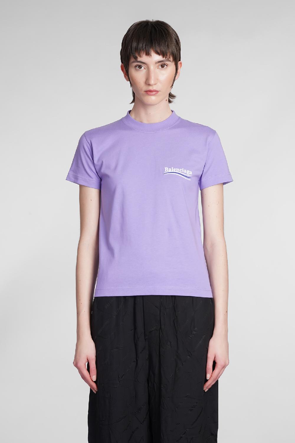 Deliberti Balenciaga T-shirt in cotone viola cod. 375611 - Deliberti The Luxury Shopping