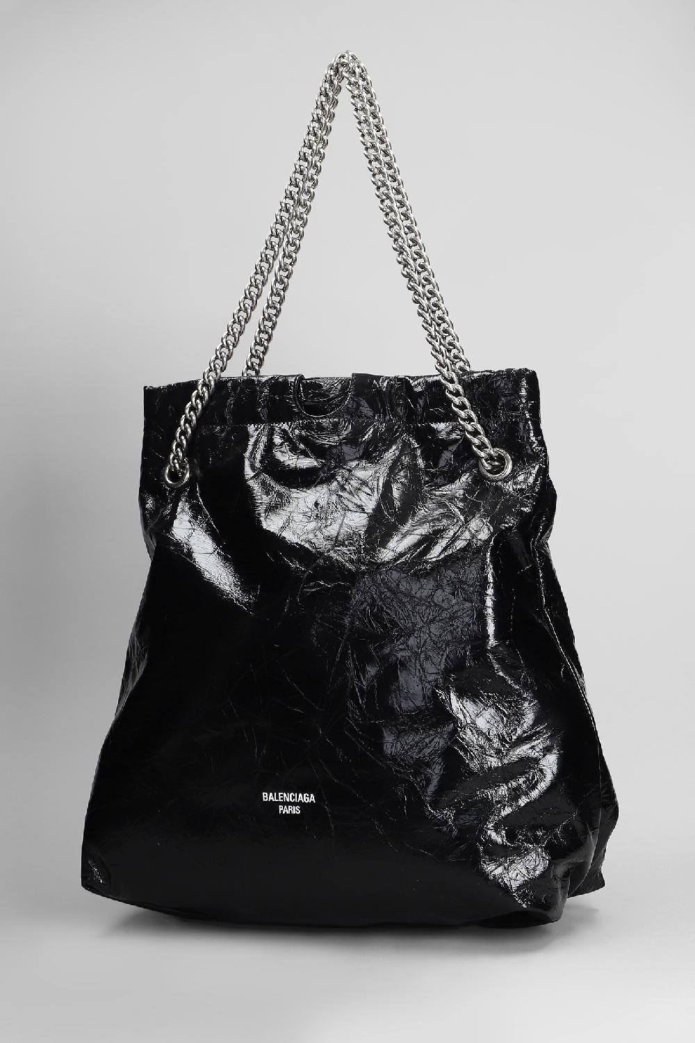 Deliberti Balenciaga Tote Crush Tote M In Pelle Nera Cod. 407648 - Deliberti The Luxury Shopping