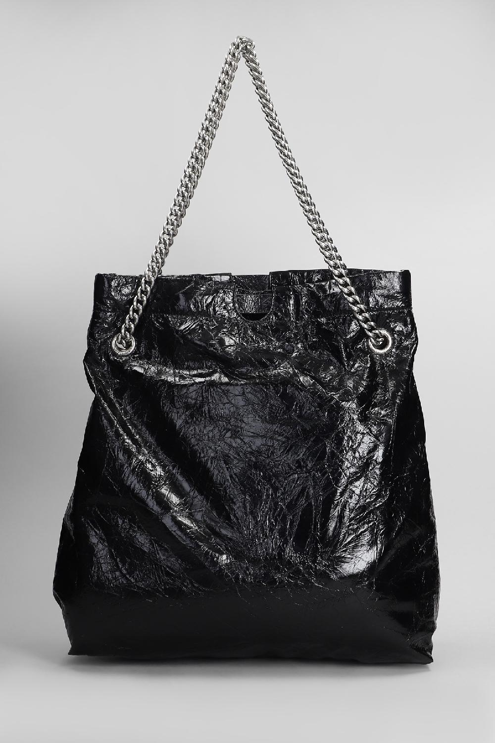 Deliberti Balenciaga Tote Crush Tote M In Pelle Nera Cod. 407648 - Deliberti The Luxury Shopping