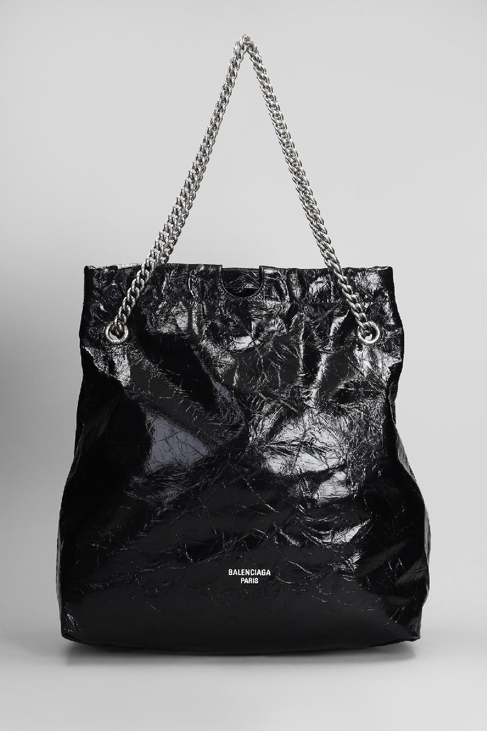 Deliberti Balenciaga Tote crush tote m in pelle nera cod. 407648 - Deliberti The Luxury Shopping