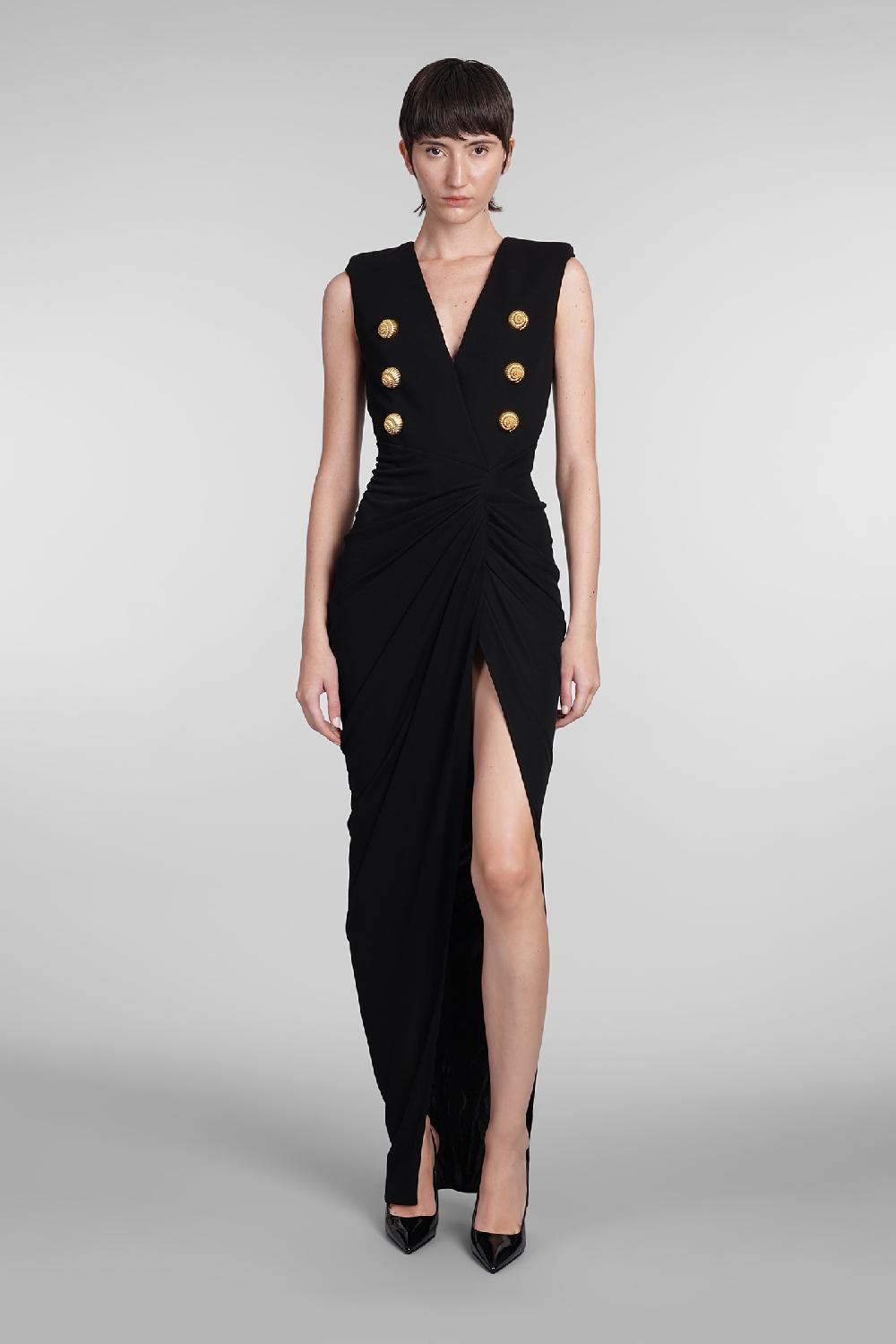 Deliberti Balmain Abito in viscosa nera cod. 406837 - Deliberti The Luxury Shopping