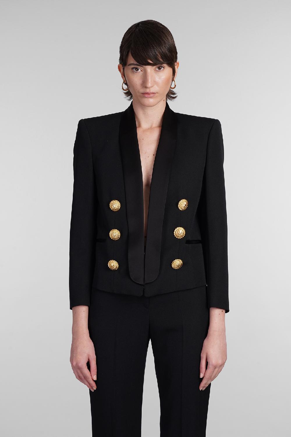 Deliberti Balmain Blazer in lana nera cod. 403042 - Deliberti The Luxury Shopping