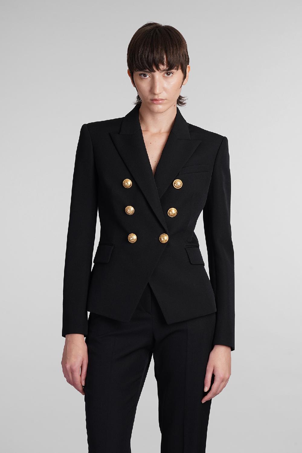 Deliberti Balmain Blazer in lana nera cod. 406839 - Deliberti The Luxury Shopping