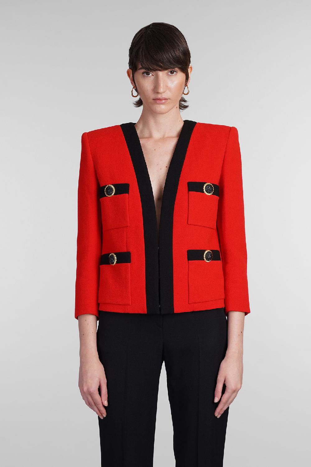 Deliberti Balmain Blazer in lana rossa cod. 403044 - Deliberti The Luxury Shopping