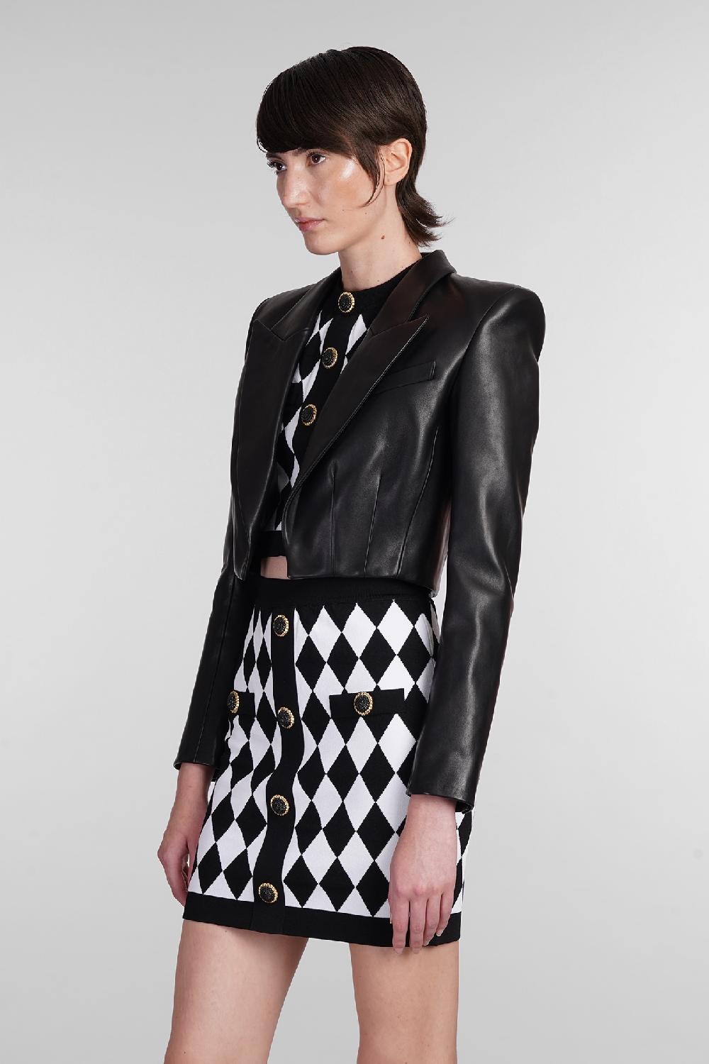 Deliberti Balmain Blazer In Pelle Nera Cod. 403043 - Deliberti The Luxury Shopping
