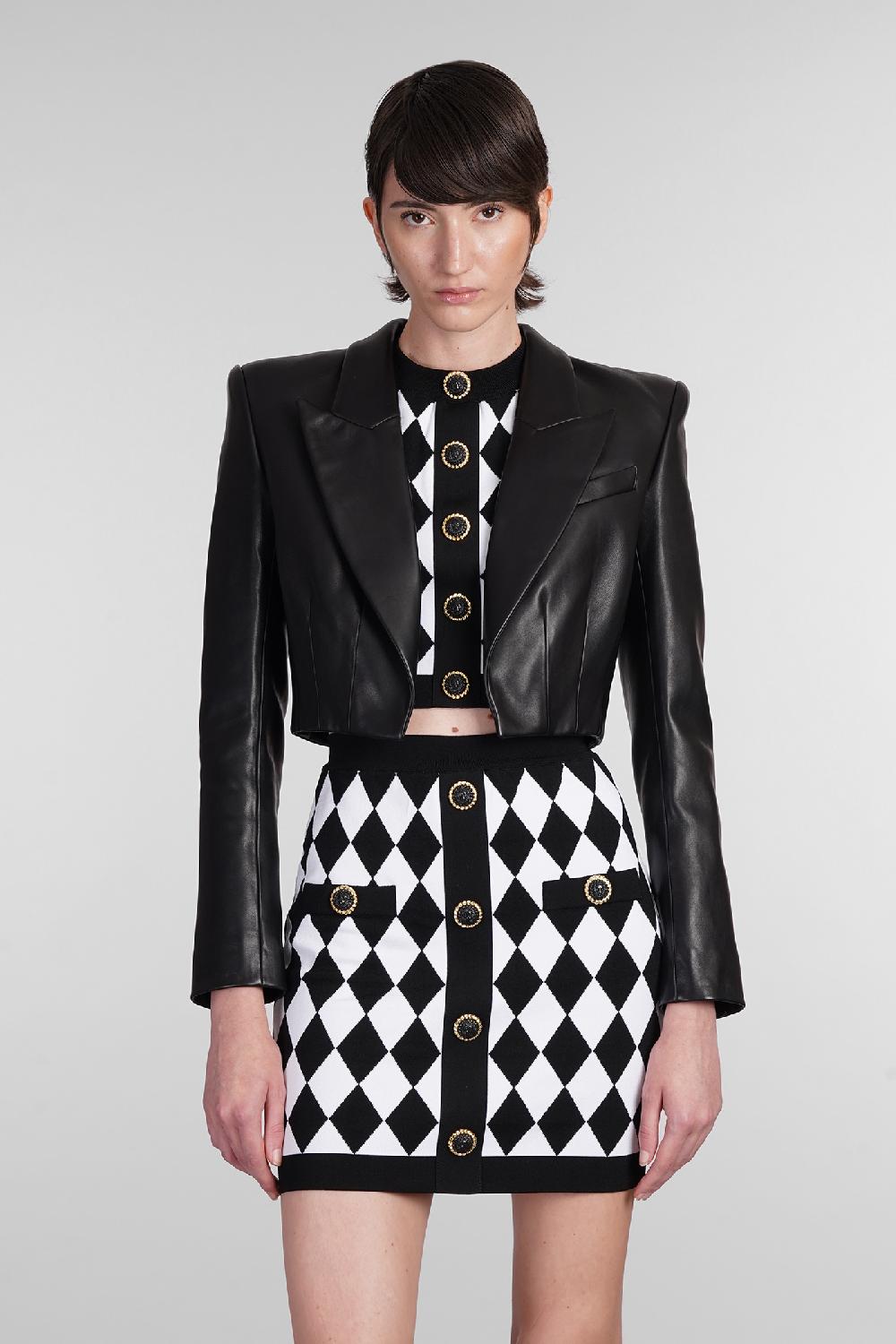Deliberti Balmain Blazer in pelle nera cod. 403043 - Deliberti The Luxury Shopping