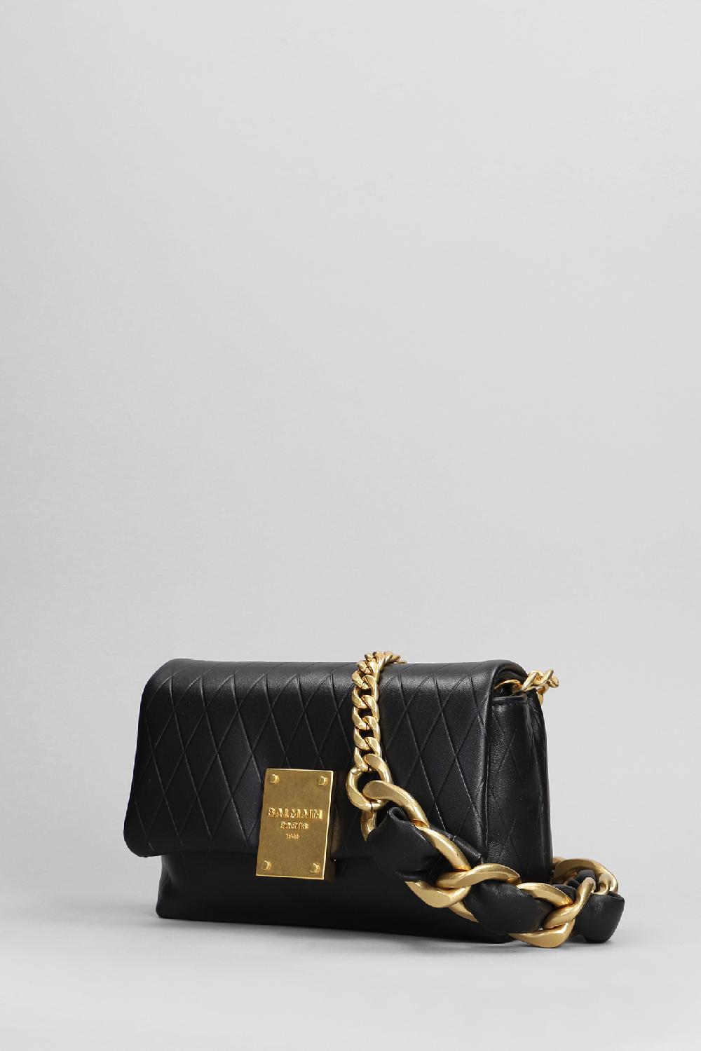Deliberti Balmain Borsa A Spalla 1945 Soft Bag In Pelle Nera Cod. 395531 - Deliberti The Luxury Shopping