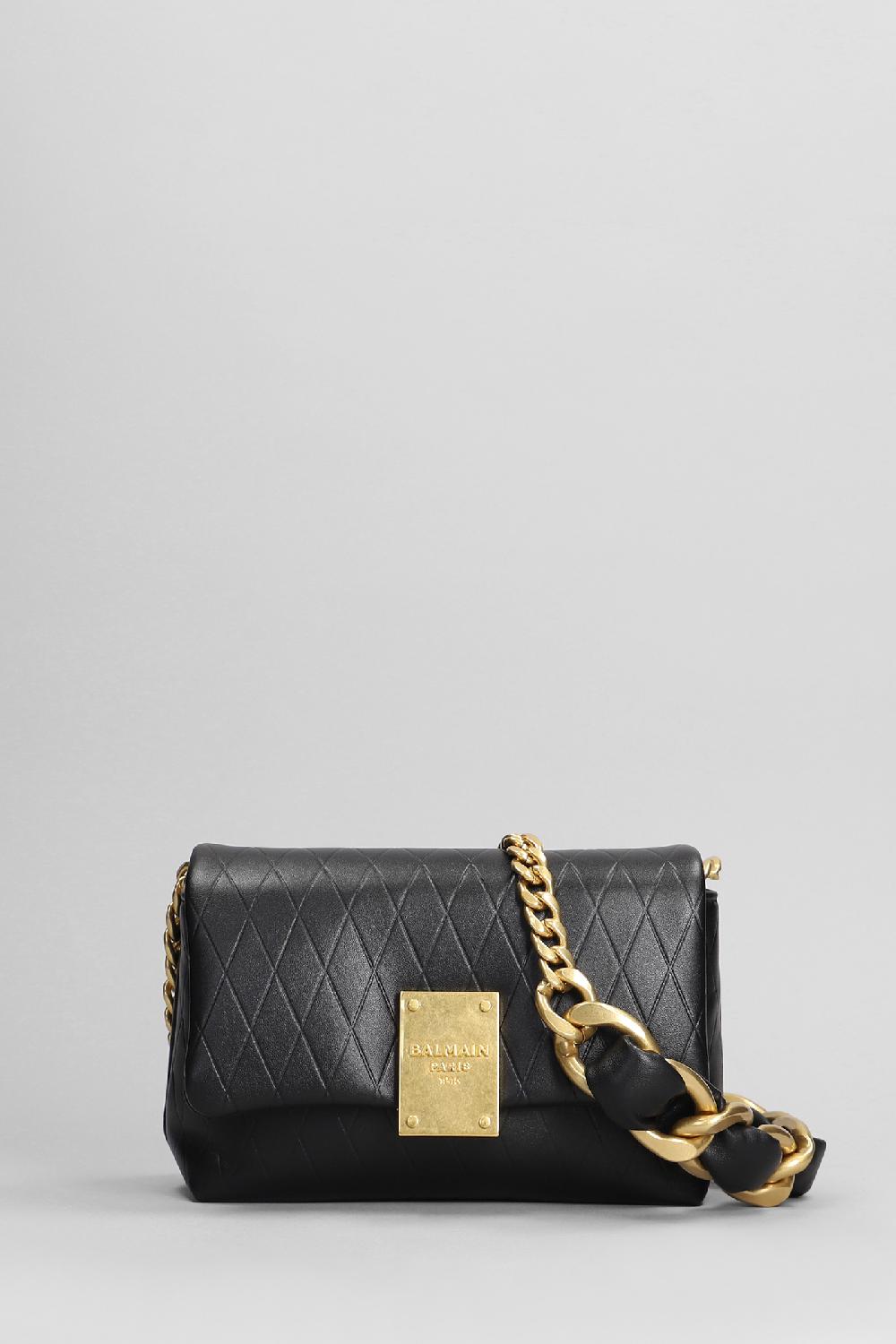 Deliberti Balmain Borsa a spalla 1945 soft bag in pelle nera cod. 395531 - Deliberti The Luxury Shopping
