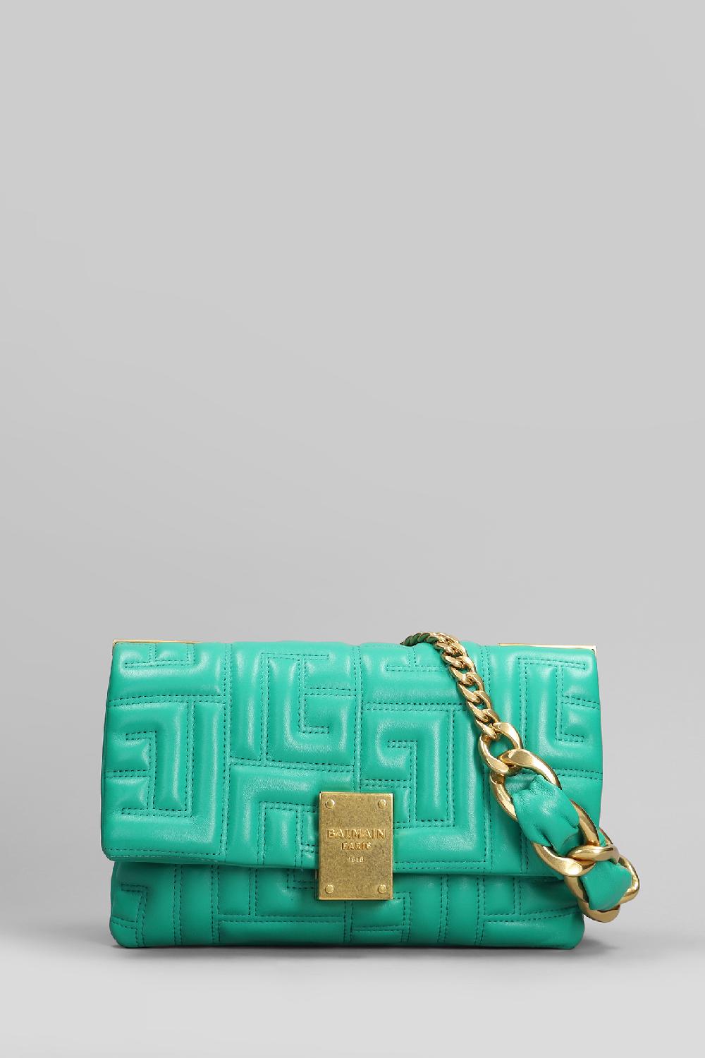 Deliberti Balmain Borsa a spalla 1945 soft bag in pelle verde cod. 385102 - Deliberti The Luxury Shopping