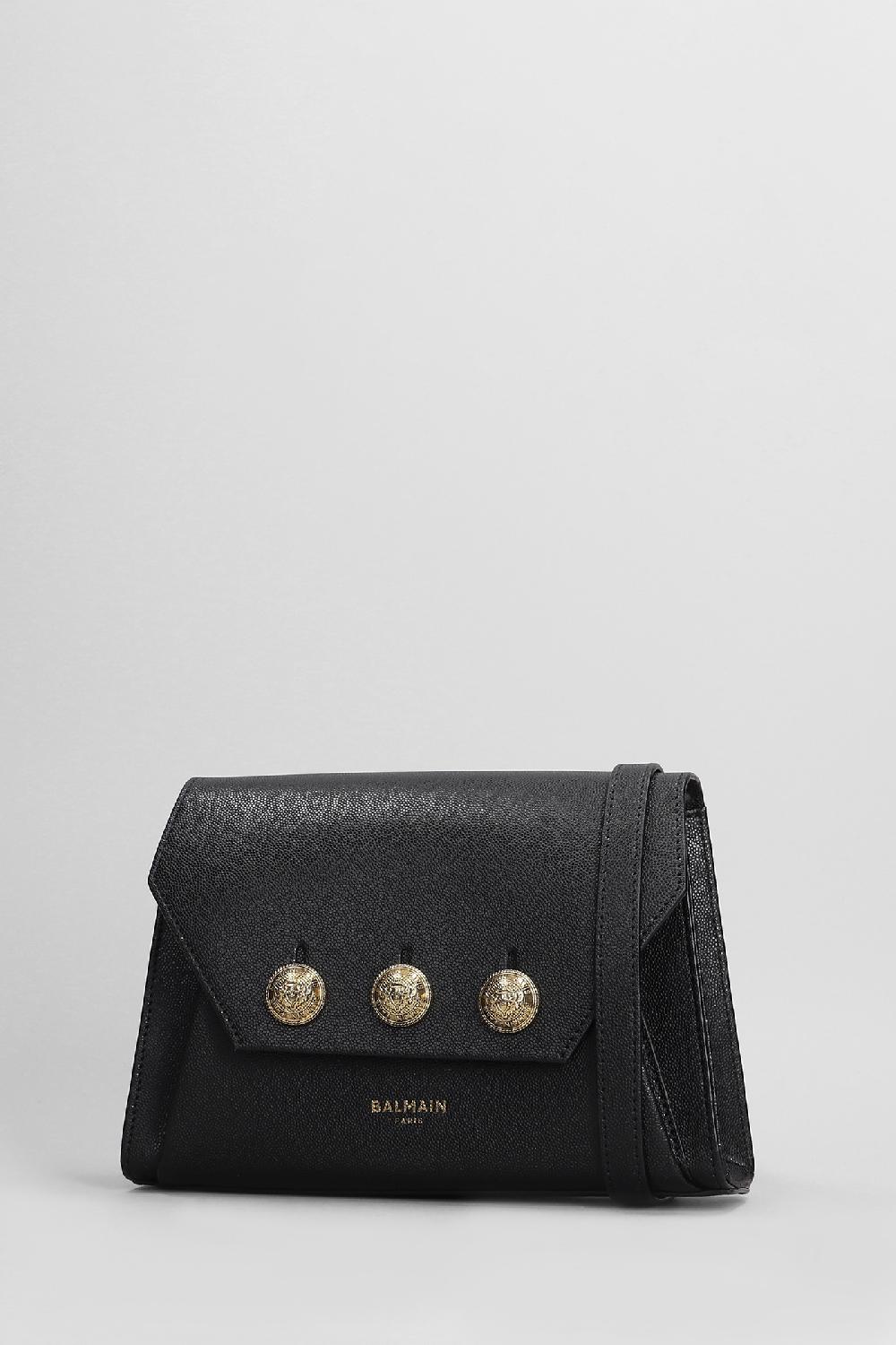 Deliberti Balmain Borsa A Spalla Embleme Flap In Pelle Nera Cod. 403095 - Deliberti The Luxury Shopping