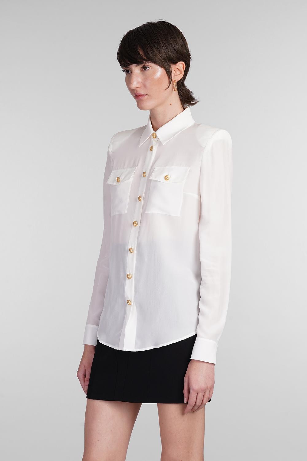 Deliberti Balmain Camicia In Seta Bianca Cod. 381459 - Deliberti The Luxury Shopping